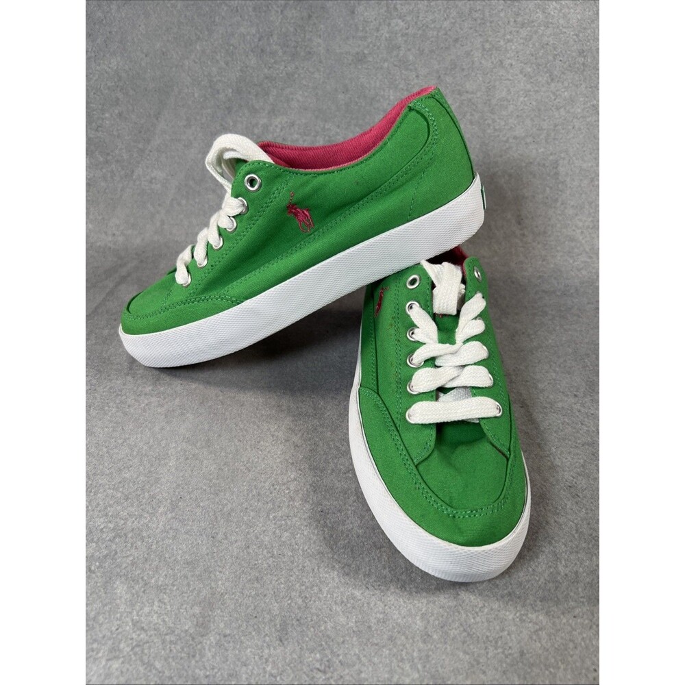 Polo Ralph Lauren BRISBANE Sneakers, Kelly Green Canvas, US Women's 8B